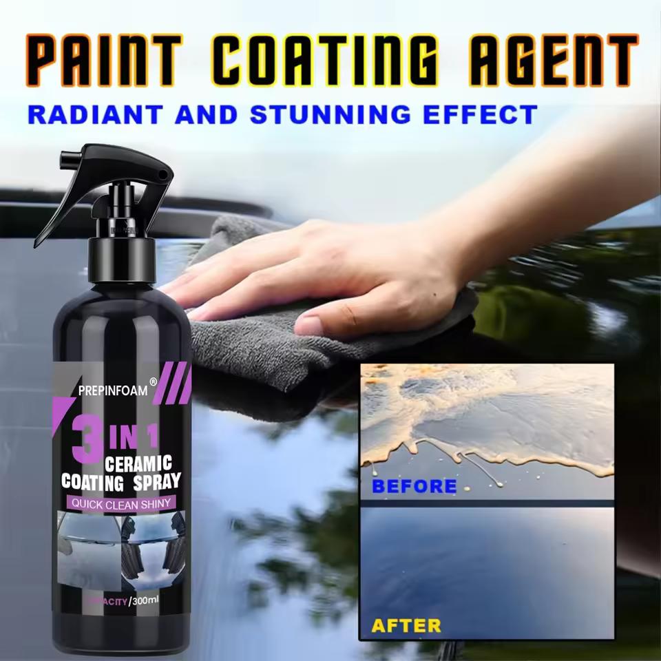 3-in-1 Car Ceramic Nano Coating Liquid – Nano Crystal Hydrophobic Polish & Paint Protection Agent