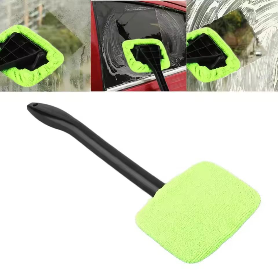Car Windshield Cleaning Brush Kit – Long Handle Window Wiper & Glass Defogging Tool