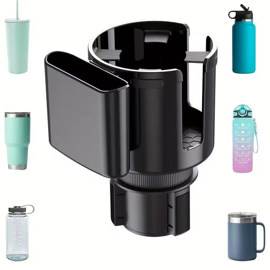 Car Cup Holder Expander & Organizer – Multipurpose Expandable Cupholder Adapter with Phone Holder