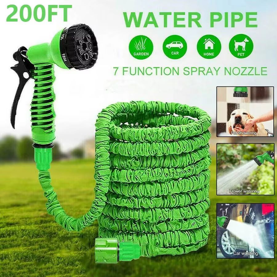 Expandable Magic Hose with High-Pressure Water Gun – 7 Spray Functions for Car Wash & Garden Watering