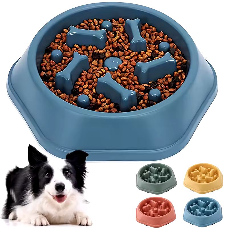Slow Feeder Dog Bowl – Anti-Choking & Anti-Slip Slow Eating Puzzle Dish (Small/Medium)