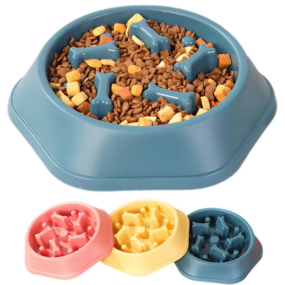 Slow Feeder Dog Bowl – Anti-Choking & Anti-Slip Slow Eating Puzzle Dish (Small/Medium)