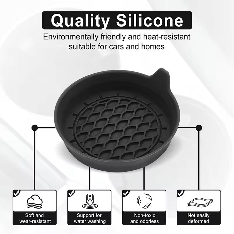 Car Cup Holder Coaster – Universal Non-Slip Silicone Car Cup Holder Insert Pads
