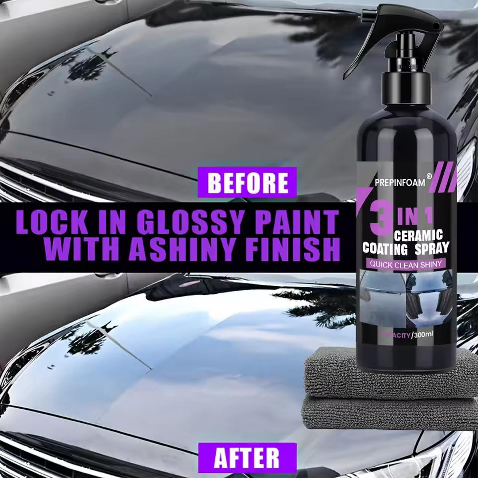 3-in-1 Car Ceramic Nano Coating Liquid – Nano Crystal Hydrophobic Polish & Paint Protection Agent