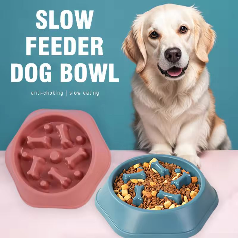 Slow Feeder Dog Bowl – Anti-Choking & Anti-Slip Slow Eating Puzzle Dish (Small/Medium)