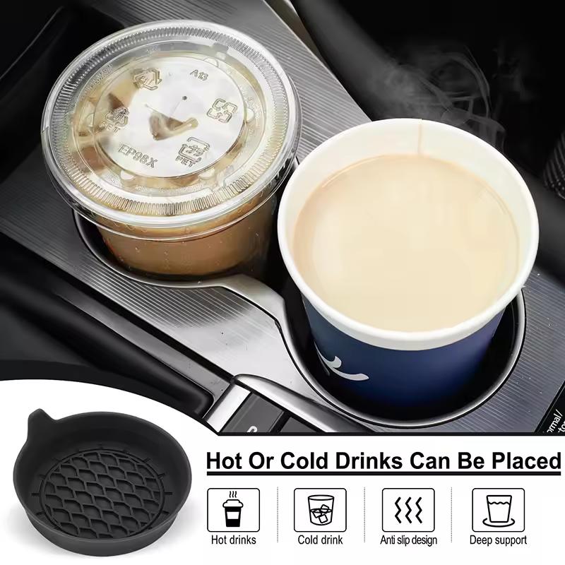 Car Cup Holder Coaster – Universal Non-Slip Silicone Car Cup Holder Insert Pads