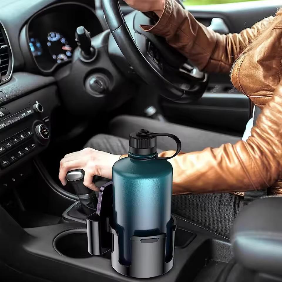 Car Cup Holder Expander & Organizer – Multipurpose Expandable Cupholder Adapter with Phone Holder