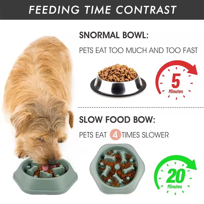 Slow Feeder Dog Bowl – Anti-Choking & Anti-Slip Slow Eating Puzzle Dish (Small/Medium)